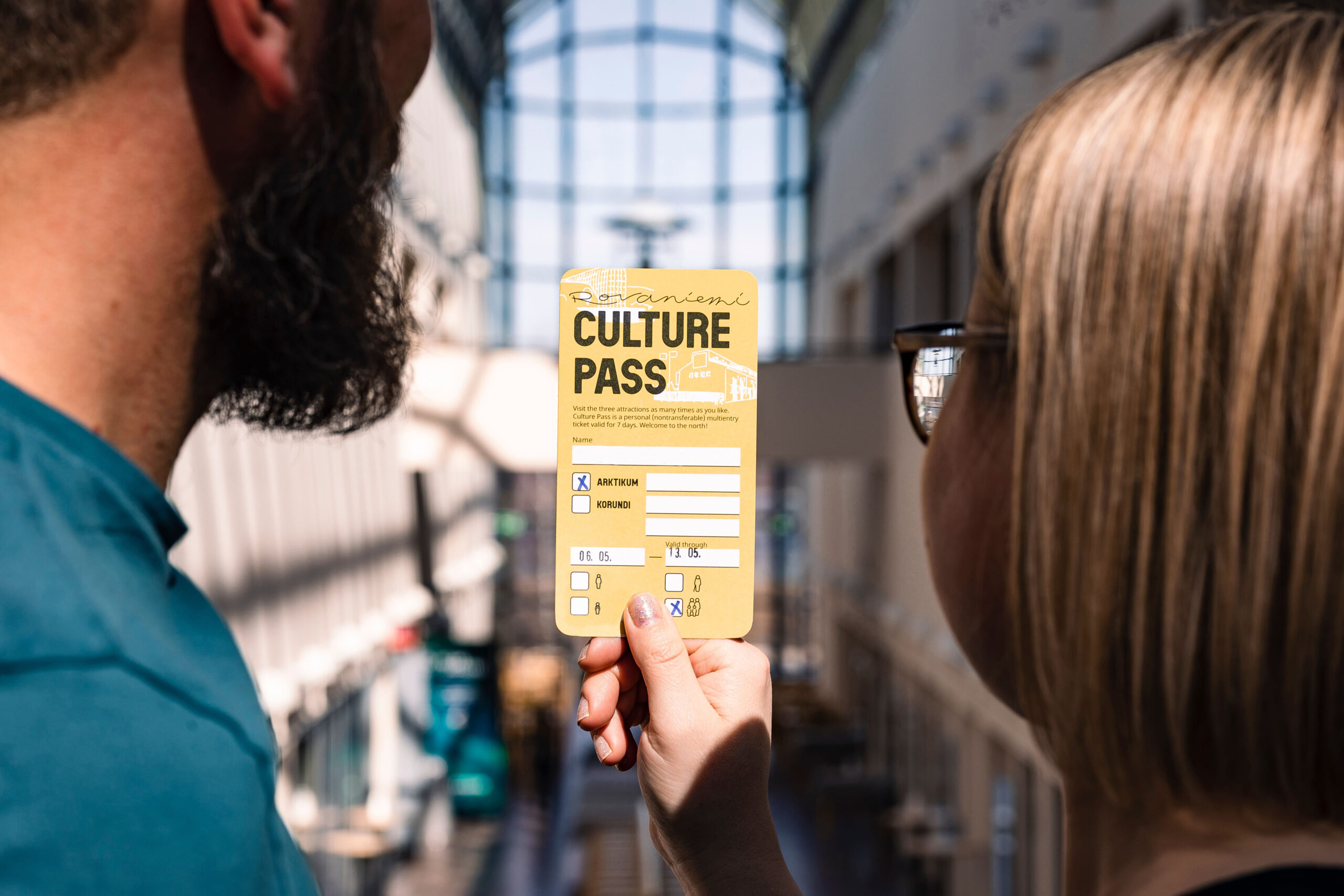 Keltainen Culture Pass -lippu käy Arktikumin lisäksi Korundiin.